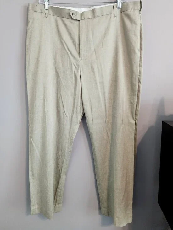 2/$15 Savane Men's Beige Dress Pants - Size 42x30 - Picture 1 of 12
